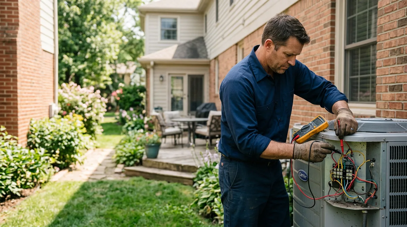 HVAC technician working near Wahpeton, ND